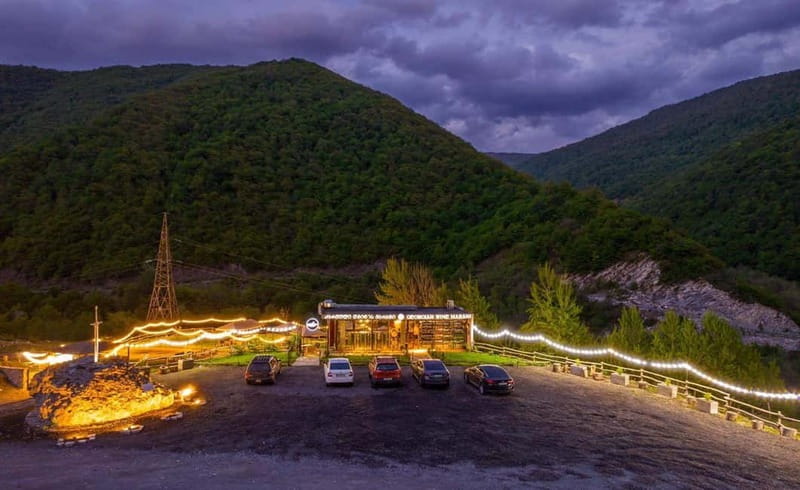 Ananuri, Gudauri and Kazbegi full Day Trip - Georgian-European and Asian-style tasting break, with wine and chacha