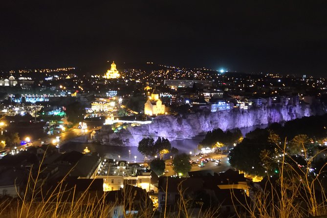 Best of Tbilisi: Private Walking Tour with Local Guide - Glass Bridge at night: modern lines over older streets