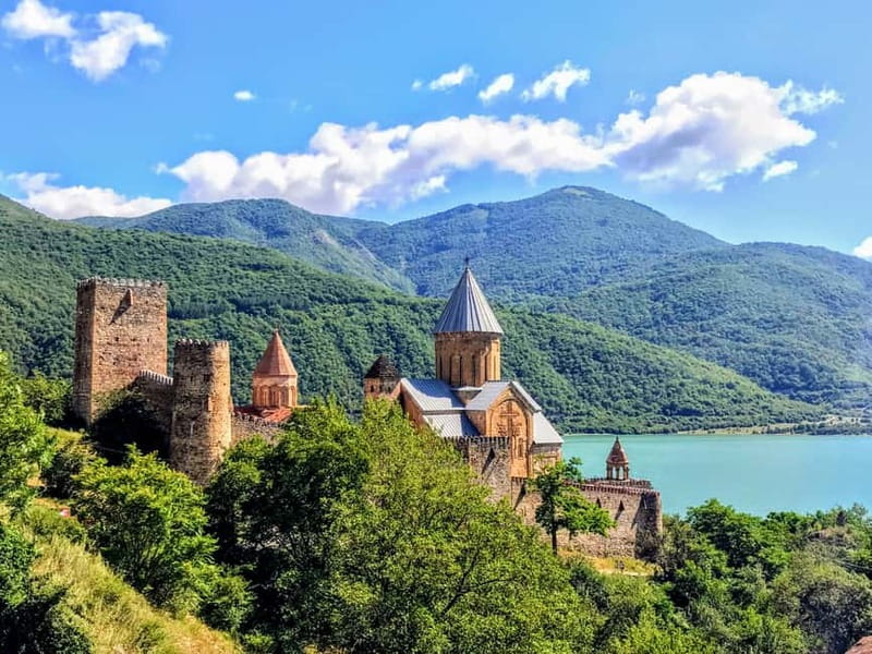 From Tbilisi: Kakheti and Kazbegi 2-Day 4X4 Jeep Tour pack - Day 2: The Georgian Military Road, Ananuri, Jinvali, and Gudauri Ski Area