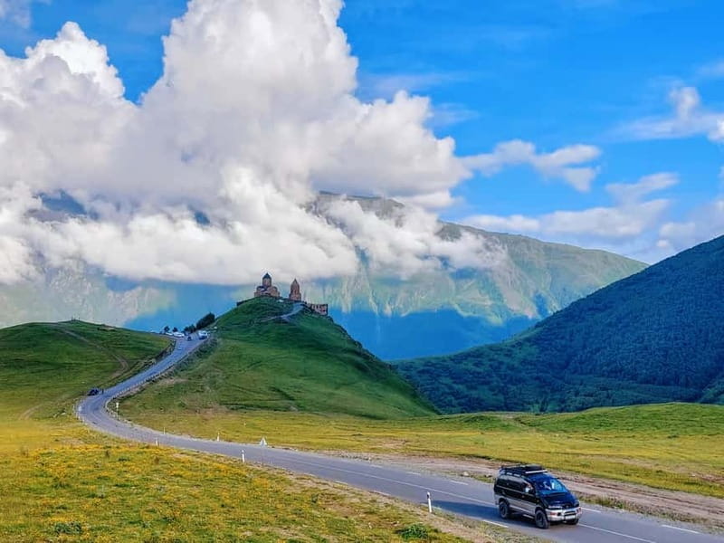 From Tbilisi: Kakheti and Kazbegi 2-Day 4X4 Jeep Tour pack - Day 1: David Gareji Monastery and the Rainbow Mountains in Kakheti