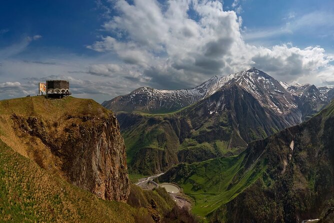 From Tbilisi: Kazbegi Day Tour, Gergeti Trinity, Ananuri &Gudauri - The Russia Georgian Friendship Monument: odd in name, impressive in scale