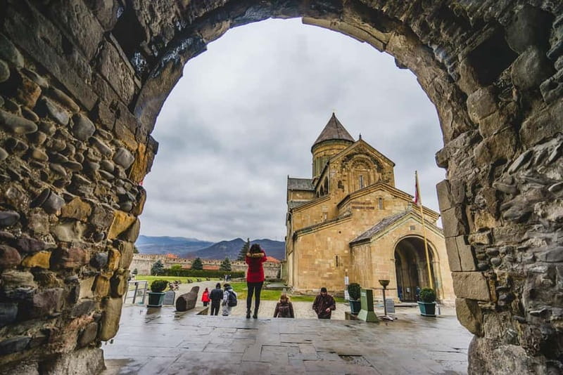 From Tbilisi:Mtskheta, and Uplistsikhe Day Trip-wine tasting - Svetitskhoveli Cathedral in Mtskheta: architecture plus a powerful legend