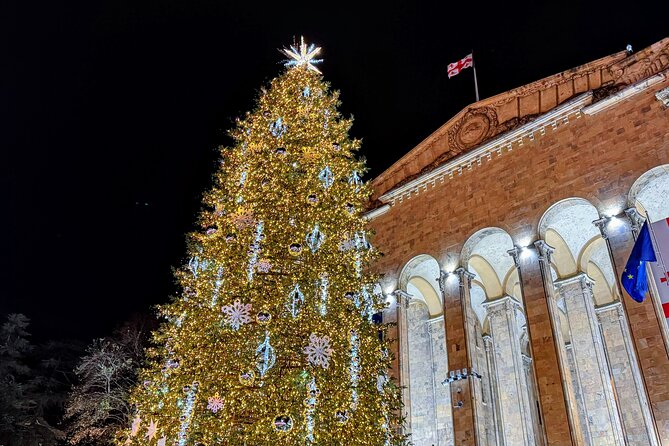 New Year in Tbilisi: Christmas Market and Hidden Gems Tour - Rustaveli Avenue: the main tree, the lights, and meeting Tovlis Papa