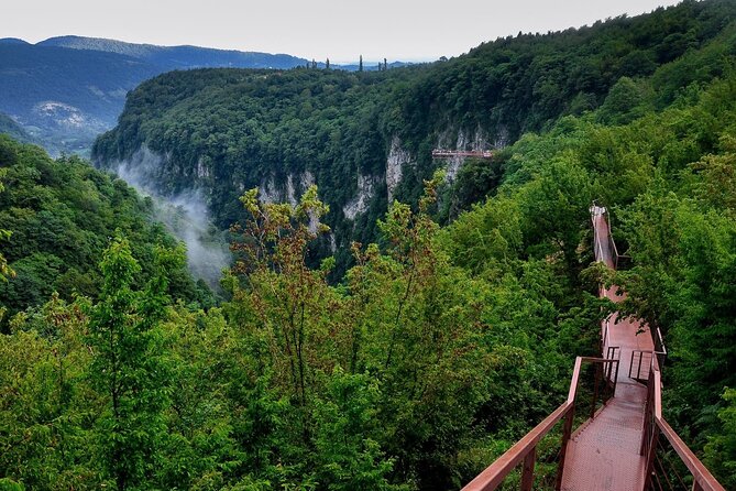 Prometheus Cave, Okatse Canyon & Martvili Canyon from Kutaisi - Martvili Canyon: bridges, platforms, stairs, and the Abasha river option