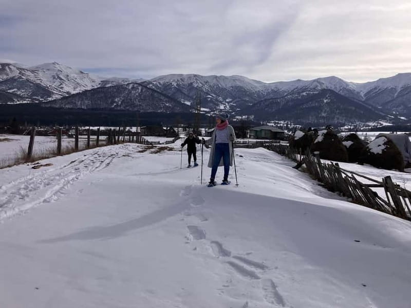 Snowshoeing in Bakuriani, Caucasus Mountains - The second village stop, coffee, snacks, and time to reset