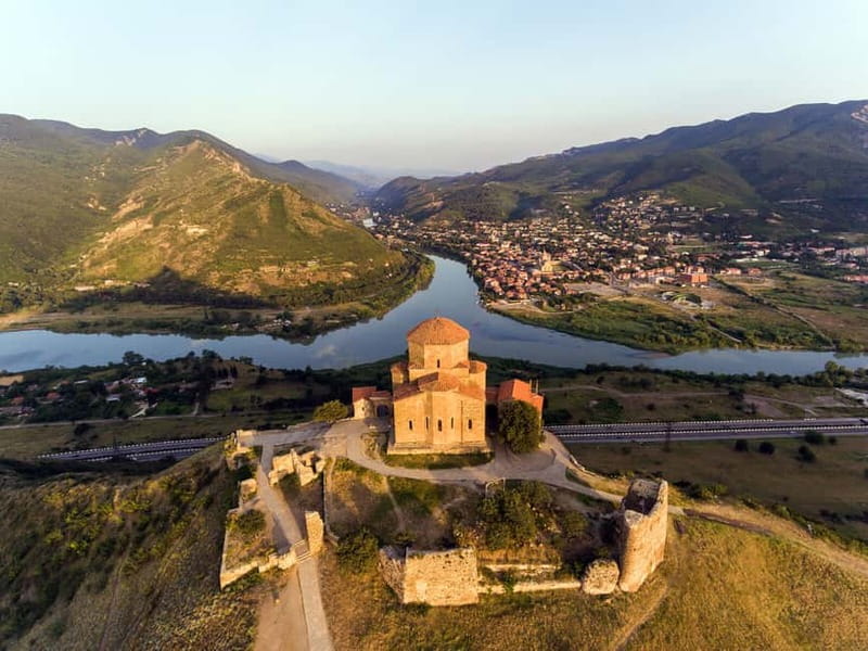 Tbilisi: Mtskheta Jvari Bazaar, Chronicles of Georgia & Wine - Jvari Monastery: wind, stone, and panoramic calm