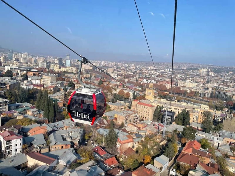 Tbilisi:New cable car, Mtatsminda with Lagidze water Tasting - The modern cable car ride: scenic, photo-friendly, and practical