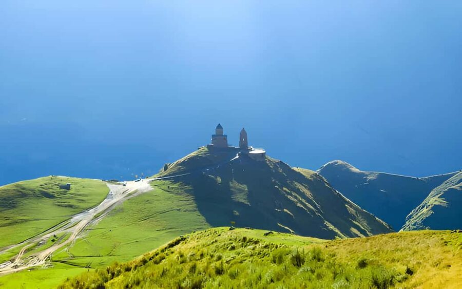 Tbilisi to Kazbegi Gudauri Ananuri Zhinvali Group GuidedTour - Stepantsminda to Gergeti: the 2,170-meter payoff