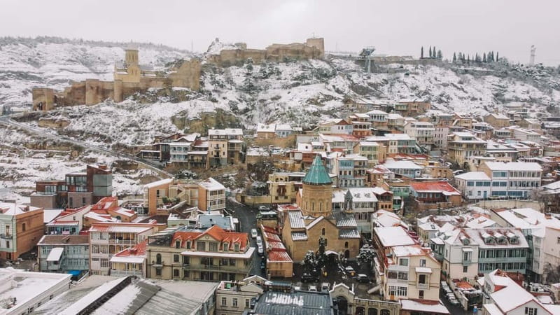 Tbilisi: Walking Tour of Main Highlights With Food & Wine - Rike Park and Narikala fortress zone: your photo angle comes with steps